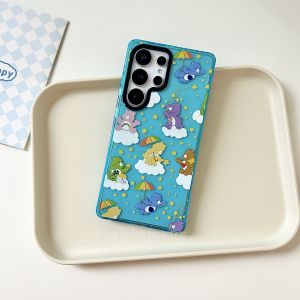Blue Cute Protective Phone Case for Samsung S25 Ultra S24 plus S23U+ Womens Fashionable Soft Shell Anti-Fall Star Design