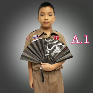 พัด พัดสวยงาม พัดจีน พัดญี่ปุ่น พัดโบราณ ลายมงคล 10.6นิ้ว พกพาสะดวก พับเก็บได้ พร้อมส่ง ในไทย