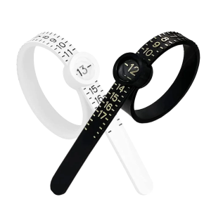 PHYHOO Us Uk EU Plastic Finger Size Band Gauge Ring Measurement Belt Adjustable Magnifier Ring Sizer for Women Men