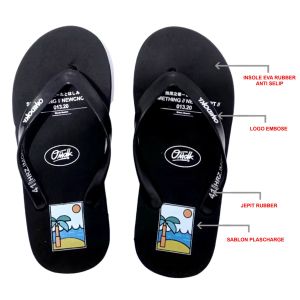 Omidoki Sandal Distro Pria Wanita Sendal Jepit Pria Original Hitam Flexa