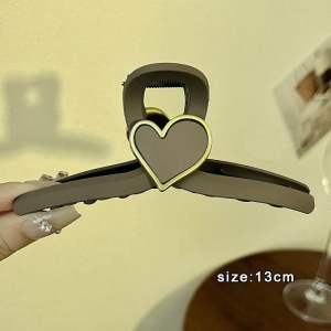 Size lớn 13cm kẹp tóc nhựa cỡ to hình trái tim kẹp sau đầu cho nữ