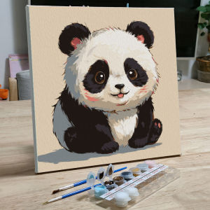 Modern Simple DIY Digital Painting Childrens Handmade Color Filling Panda Cartoon Oil Acrylic Decorative Canvas Artwork