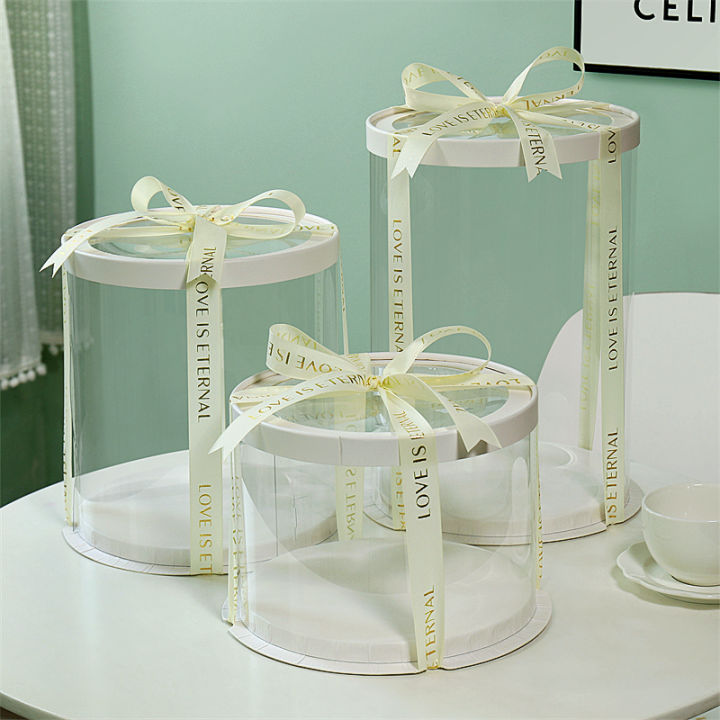 Transparent round Cake Box Baking Packaging High Quality Single Layer ...