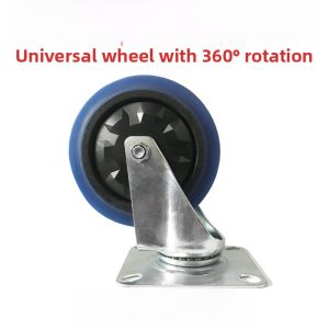 Mild Noise Brake Rubber Wheels Industrial Activity Wear Resistant Universal Wheels 3 Inch 4 Inch 5 Inch Home Storage Cart