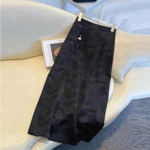 DAIXIANGFEIZI | Chinese Style High Waist A-line Midi Skirt Summer And Autumn