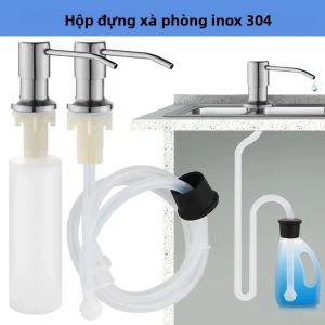 Bồn Rửa Chén Inox Xà Phòng Có Ống Nối Dài Bơm Tay Chất Lỏng Phòng Tắm Đựng Bề Mặt Đánh Bóng Dễ Dàng Có Thể Tháo Rời