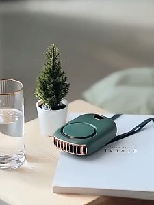 DQ203 Mini Portable Neck Fan Rechargeable 2000mAh Versatile Handheld or Desktop with Neck Strap LED Display Small Fan
