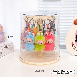 Rotatable Transparent Fluffy Labubu Figure Display Box