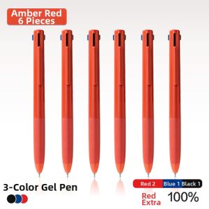 deli | Multi-Color Pen Three in One Black Red Blue Press Type Study Supplies