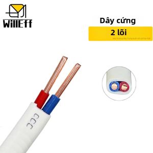 Dây Dẫn Điện Cứng Lõi Đồng Nguyên Chất Cách Điện PVC 2 Lõi 18AWG Dùng Kéo Dài Cấp Nguồn Sử Dụng Trên Cao