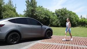 Nệm Hơi Ô Tô Cho Tesla Model Y Bề Mặt Giả Da PVC Giường Du Lịch Cắm Trại Cho Chuyến Đi Đường Dài Ngoài Trời