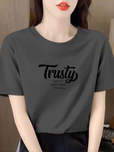 Áo Thun Cotton Tay Ngắn Mùa Hè Cho Nữ Dáng Rộng Cổ Tròn in Họa Tiết Thời Trang Thường Ngày Dài Vừa Phải Chất Liệu Khác