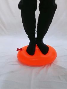 Water Sports Safety Swim Buoy Waterproof Airbag Inflated Buoy Inflatable Open Swimming Buoy Safety Bag Storable Items