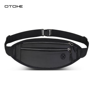 OTOHE Sports Waist Bag Ultra Thin Cross Body Bag PU Multifunctional Water-Repellent Adjustable Bag Money Phone Running Waist Bag Large Capacity Jogging Belt Fanny Pack for Workouts Sports Outdoor