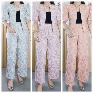 Casual Office Formal Filipianiana Graduation Wedding Anniversary Puff Sleeves Top Bolero Blazer and Pants - fits up to xl - classy and elegant - timeless classic - timeless top - casual or party - classic top - super kapal ng tela - hindi kayo mags