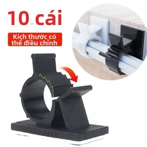 Kẹp Giữ Dây Cáp Tự Dính Có Thể Điều Chỉnh Kẹp Quản Lý Dây Cáp Bàn Giá Đỡ Dây Cho Ô Tô Máy Tính TV Dây Sạc
