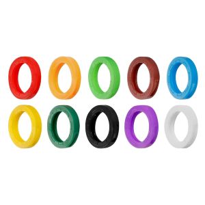 10-50Pcs Key Cap Covers Durable Silicone Key Identifiers Sleeve Hollow Key Labels Coded Tag Marker for Standard Flat House Keys