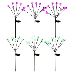 Solar Outdoor Lighting Halloween Decor Green Eyeball Swaying Firefly Light 6/8/10 LED Waterproof Garden Lamp for Festive Decor