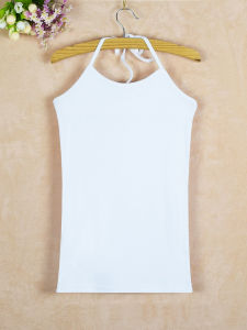 Áo Vest Cotton Nguyên Chất Cổ Treo Gợi Cảm Cho Nữ Mùa Thu Áo Vest Ngắn Màu Trắng Tinh Khiết Áo Lót Mùa Đông Áo Vest Ôm Vừa Vặn