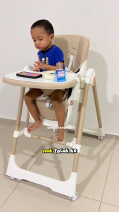 Baby High Chair 6 in 1 Foldable Adjustable Height Feeding Chair with Wheels Safety Belt Baby Dining Chair