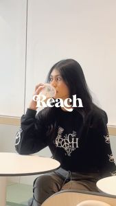 Reach Kaos Lengan Panjang Hitam Cotton Combed 20s Sablon Plastisol