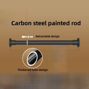 No-Drill Aluminum Alloy Retractable Clothesline Curtain Rod Stainless Steel Clothes Drying Rod Closet Door Support Rod