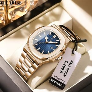 ELF TRIBE Watch for Men Luxury Rose gold Business Casual Luminous Waterproof Quartz Watch