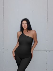 LAPINKY Pure Color High Elasticity Tight Fit Shoulder Sports Yoga Fitness Suit Quick Dry Breathable Womens One-Piece Suit