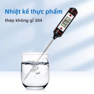 Nhiệt Kế Kỹ Thuật Số Cầm Tay Dùng Cho Thịt Nướng BBQ Nước Dầu - Đầu Dò Bằng Thép Không Gỉ Máy Đo Nhiệt Độ Thực Phẩm Lò Nướng Để Nấu Ăn
