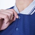 kaos polo cowok/kaos polo shirt pria biru dongker kerah abu/kerah kombinasi polo shirt/kaos kerah lengan pendek. 
