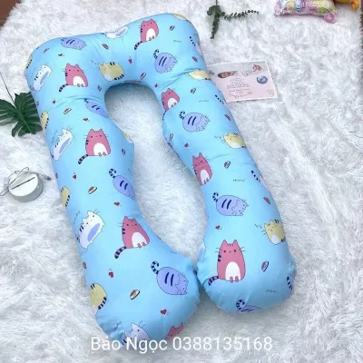 Gối bầu chữ u bà bầu (vải nhung mịnvải xôvải polyvải cottong 100%) tặng thêm bông dự phòng