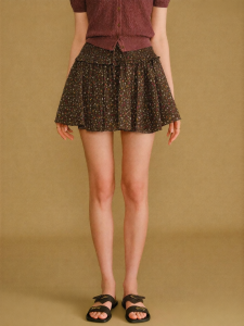 BANANA CICI | Retro Fashion A-line Short Floral Skirt