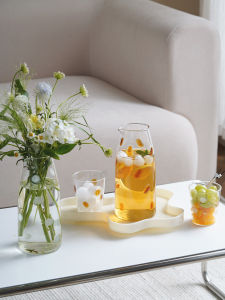 Túi Đựng Nước Thủy Tinh Chịu Nhiệt Có Họa Tiết Chấm Bi Retro Clear Glass High Borosilicate Cold Brew Túi Đựng Nước Dùng Để Làm Bình Hoa