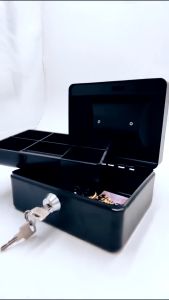 Mitch 15cm Portable Steel Small Lockable Cash Coin Money Security Safe Household Locker Coin Box