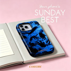 Potdemiel | Blue Gold Glitter For Case For iPhone 17 16 15 14 Plus 13 Pro Max Shockproof Hard Cover CaseChic