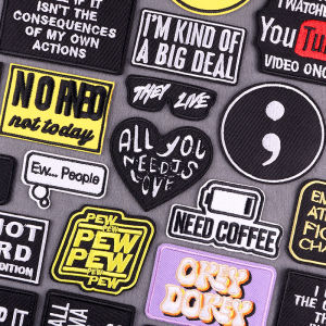 Punk Letters Embroidery Patch Iron On Patches For Clothing Slogan Copywriting Patches For Clothes On Jeans Backpack Hat Decor