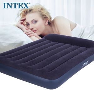 Intex Inflatable Double Bed Outdoor Camping Mattress Extra Thick Air Mattress Home Use Single Person Inflatable Bed