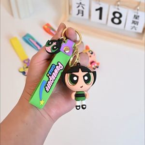 Gantungan Kunci Power Puff Girls Keychain Gantungan Tas Ransel Karakter Kartun Super Heroes Powerpuff Girls