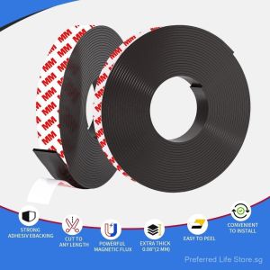 Magnetic Tape 1M/5M Magnet Tape Roll (2cm Wide x 1M/5M Long) with 3M Strong Adhesive Backing. Perfect for DIY Art Projects whiteboards & Fridge Organization