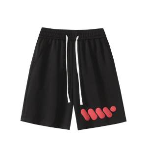 American Retro Quick Dry Sports Shorts Men Summer Trendy Design Loose Straight Leg Casual Five-Quarter Pants Polyester Fiber