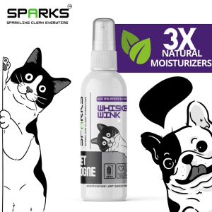 Sparks Pet Cologne: WHISKER WINK with Natural Moisturizers - Sneeze-Free Long-Lasting for Pets