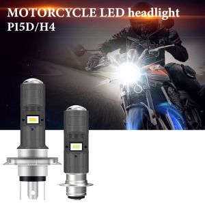 KEVANLY | H4 LED Dual Color Motorcycle Headlight Bulbs Hi Lo Beam Moto Lights For Yamaha Kawasaki Suzuki P15D LED Lamp Motorcycle Headlamp