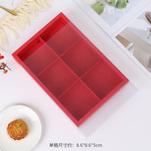 Red New Year Mooncake Packaging Box Gift Box for 2 4 6 Pieces 100g Egg Yolk Snowflake Sugar Cookies Biscuits Bakery Supplies