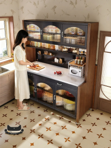 MEISD | Storage Shelf for Kitchen Steel and Wood Rock Plate