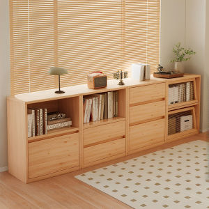 Japanese Style Floor Standing Bookshelf Window Seat Integrated Wall Display Cabinet Free Combination Home Use Bookcase