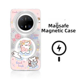 VORRYELL | Cute Dog Pattern Transparent Magnetic Mobile Phone Case with Rotatable Stand