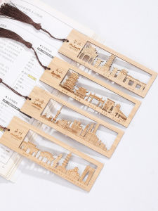 Cultural Creative Museum Hollow Wood Bookmarks Wooden Handmade Souvenir Gifts for Travel to Xiamen Qingdao Guangzhou Shanghai