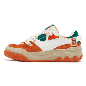 Womens Casual Sport Shoes Thick Bottom Leather Panel 361° Mid-Cut Synthetics Rubber Outsole Wear-Resistant Spring 2025