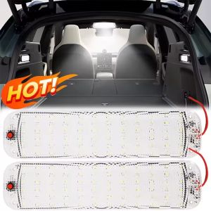 2PCS 72 LED Interior Light Bar Super Bright Car Trunk Lamp 10W On Off Switch for RV Truck Van Trailer Boat Auto Ceiling Reading Light