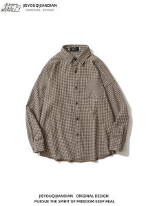 Trendy Oversize Plaid Long Sleeve Casual Shirt Mens Loose Fit Couples INS Shirt Jacket Autumn Youth Fashion No Brand